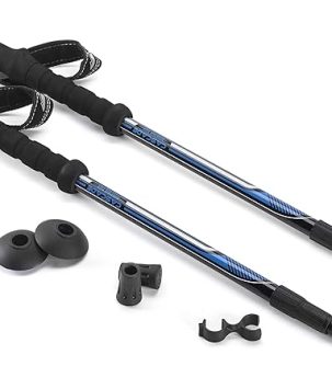 Cascade Mountain Tech Lightweight Aircraft-Grade Aluminum Trekking Poles with Extended Down Grip Plus Tip Kit