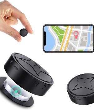 GPS Tracker for Vehicles, No Subscription, GPS Strong Magnetic Vehicle Anti-Lost Tracker, Smallest GPS Tracker Locator Real Time, Anti-Theft Micro GPS Tracking Device with Free App, 2024 Upgraded